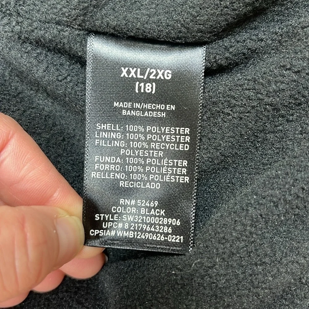 Swiss Tech: Boys Black Puffer Quilted Winter Coat, Size XXL (18)